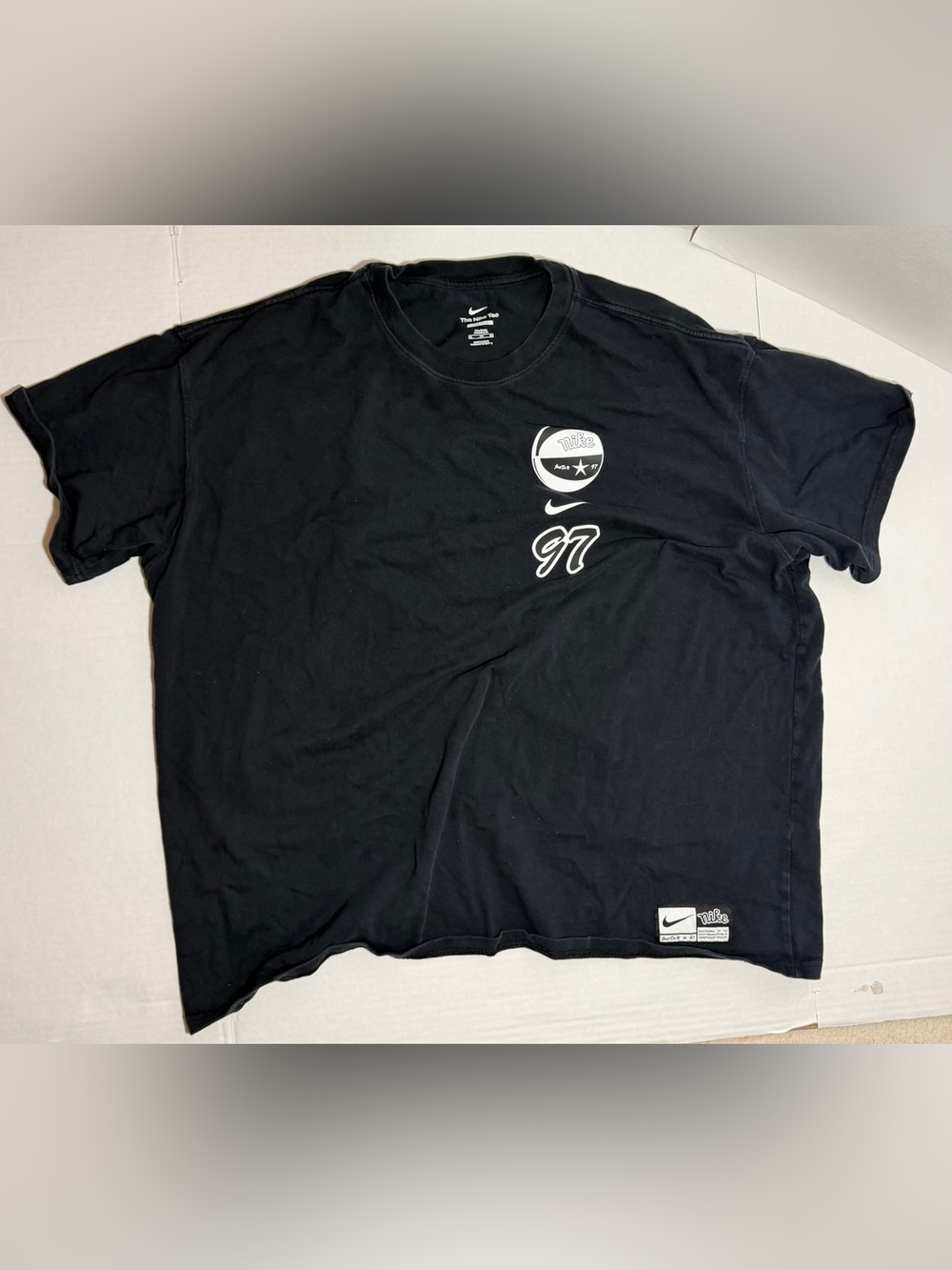 Vintage Nike Basketball Graphic T-Shirt Black 97 Jock Tag Mens 3XL
